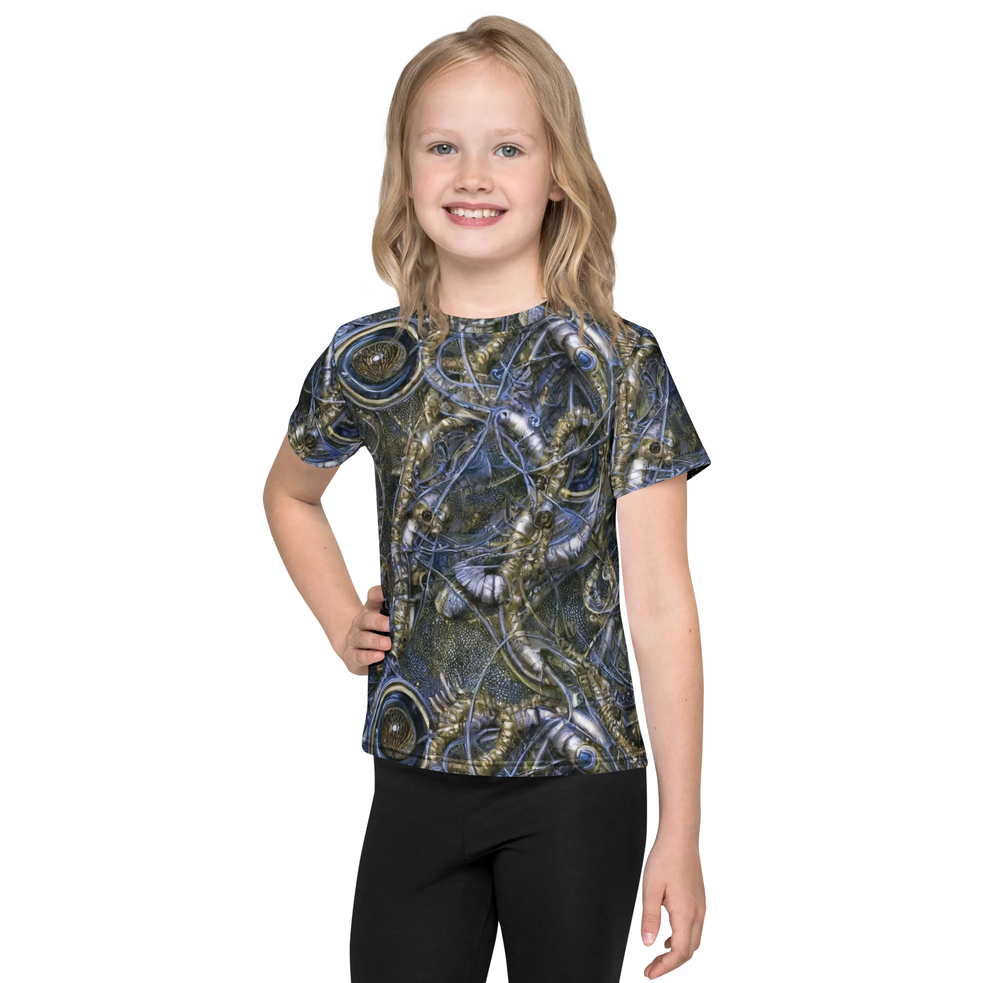 Chrome Shrimp on Kids Crew Neck T-Shirt — Front