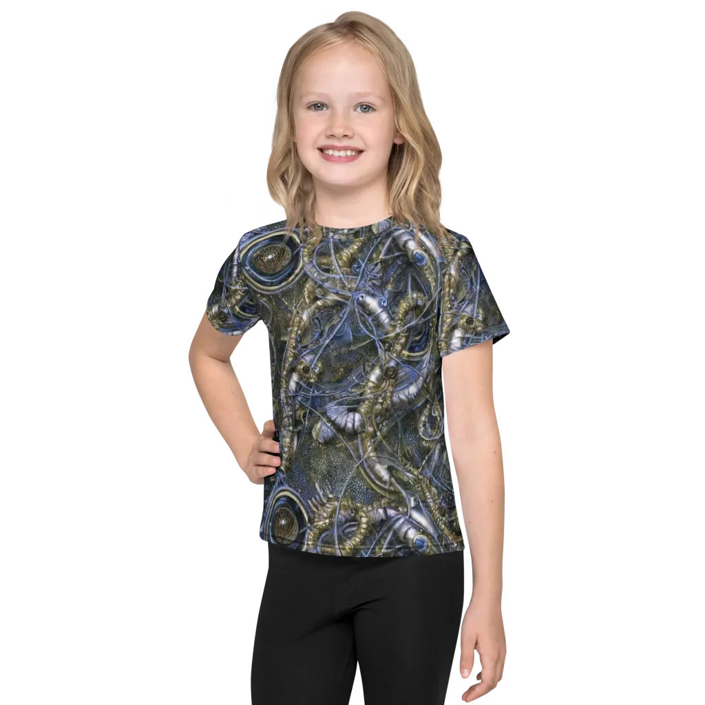 Chrome Shrimp on Kids Crew Neck T-Shirt — Front