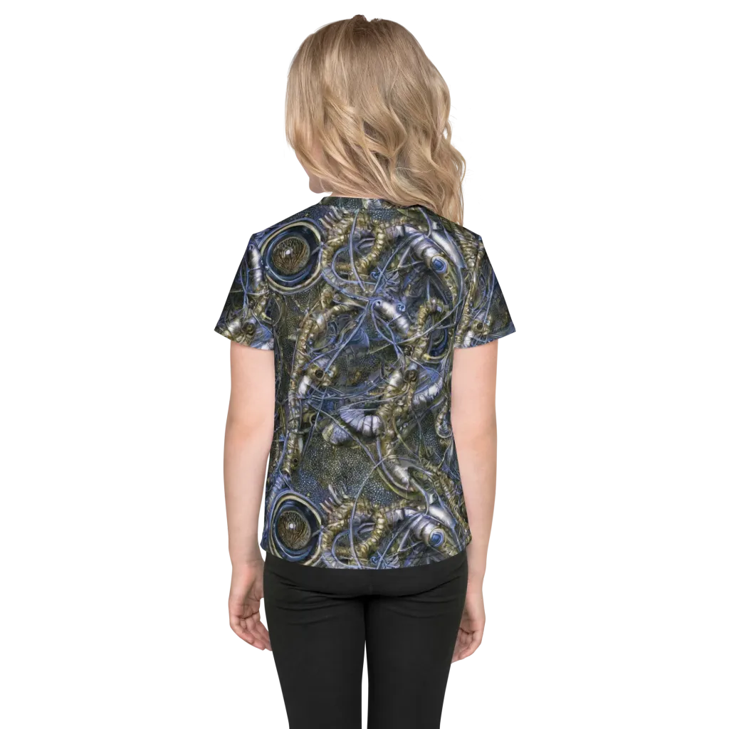 Chrome Shrimp on Kids Crew Neck T-Shirt — Back
