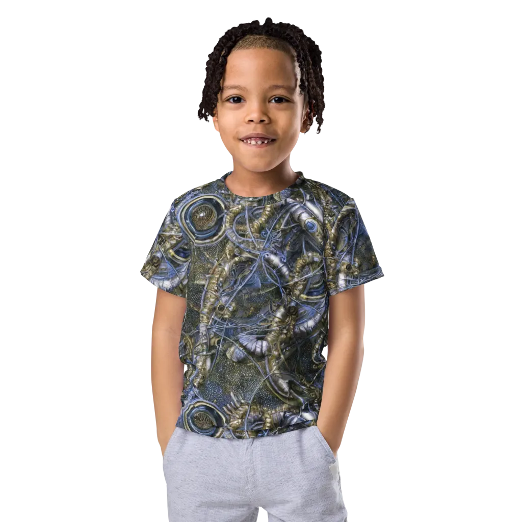 Chrome Shrimp on Kids Crew Neck T-Shirt — Front