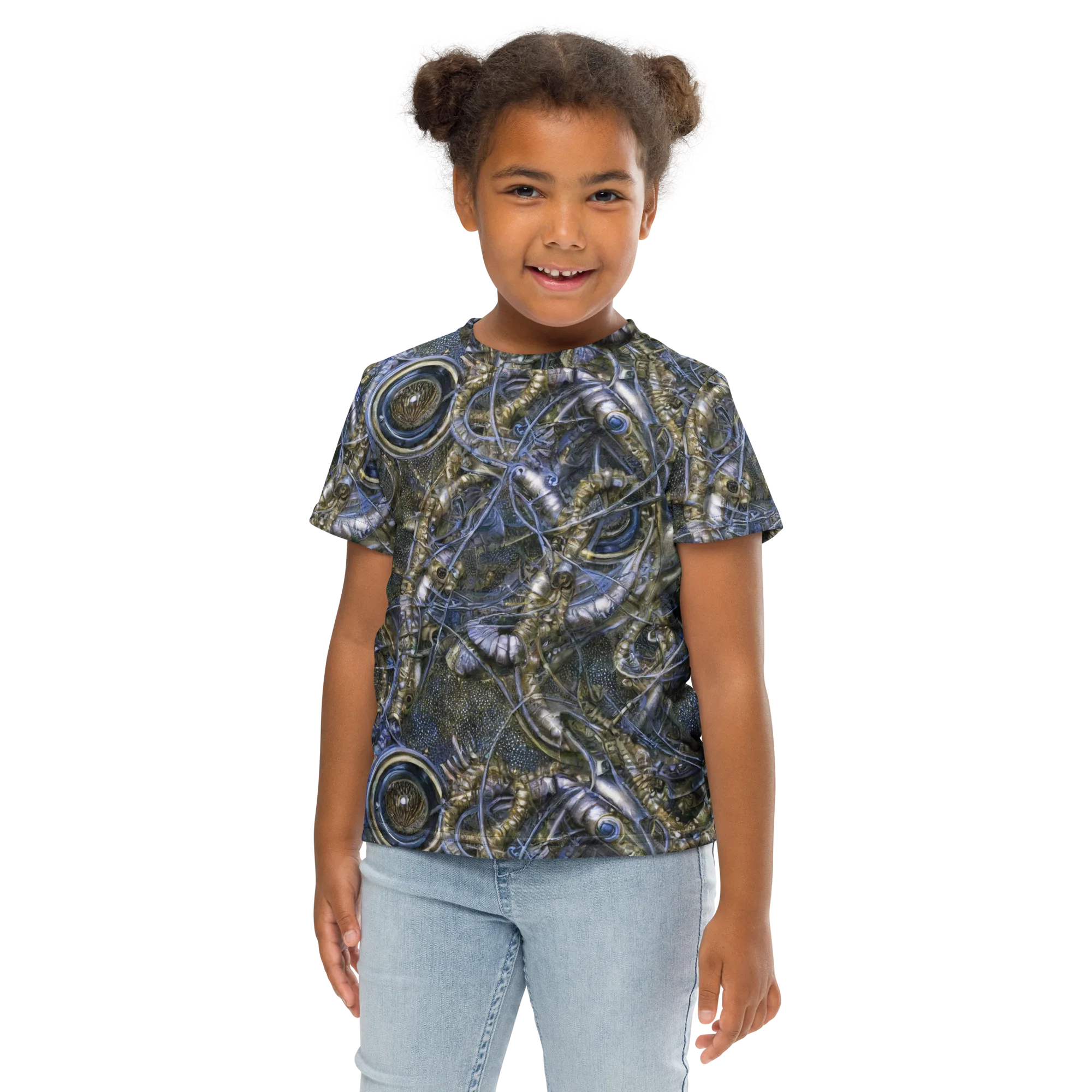 Chrome Shrimp on Kids Crew Neck T-Shirt — Front