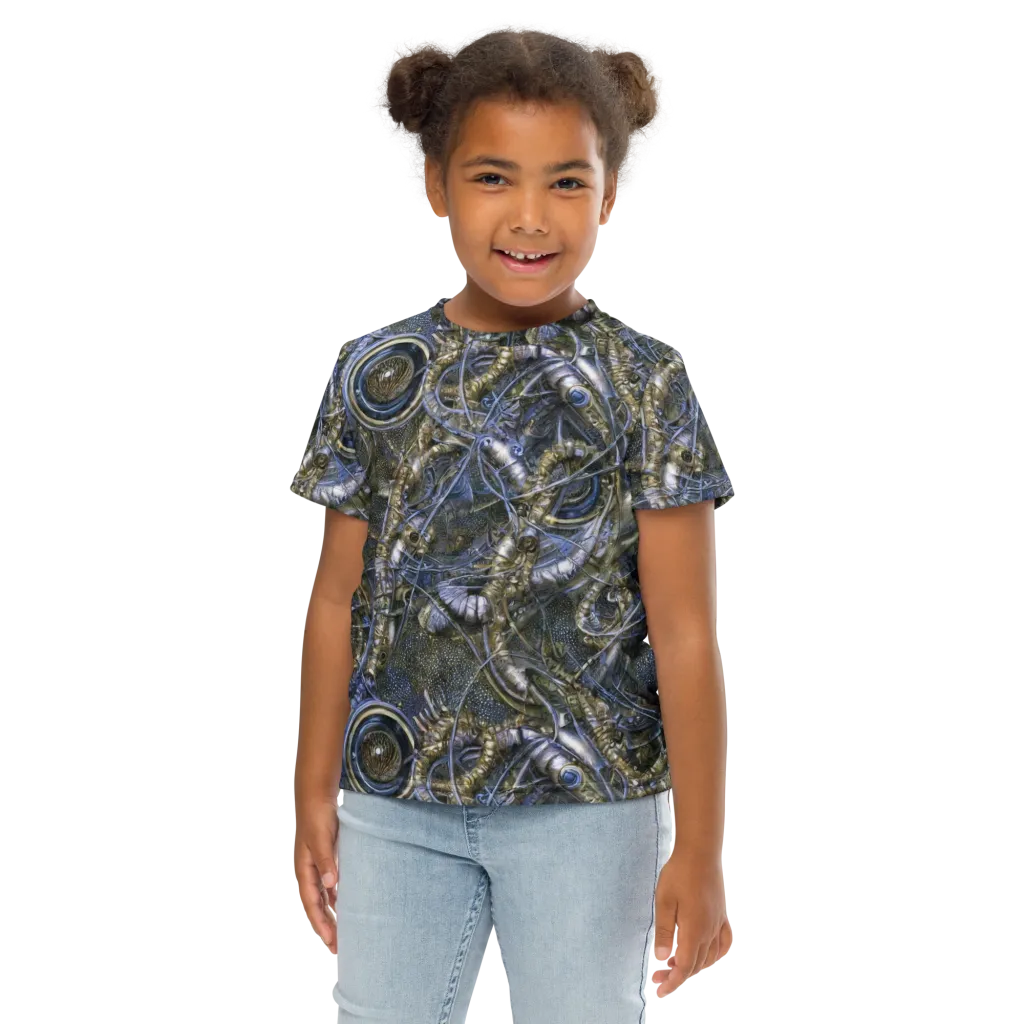 Chrome Shrimp on Kids Crew Neck T-Shirt — Front