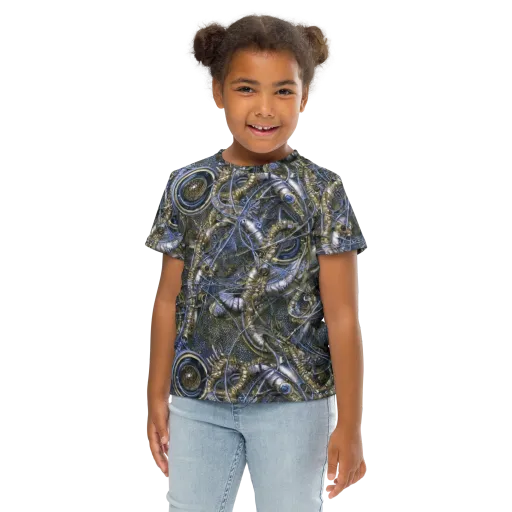 Chrome Shrimp on a Kids Crew Neck T-Shirt