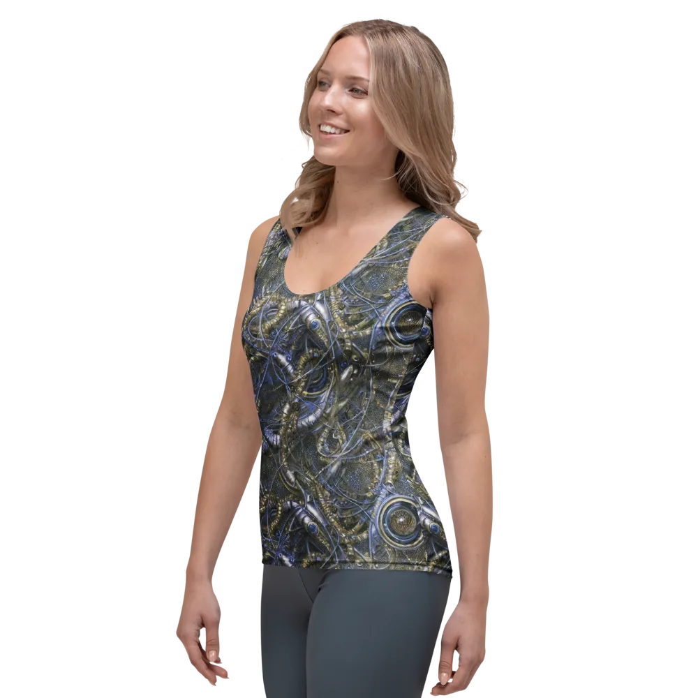 Chrome Shrimp on Women's Tank Top — Left Front