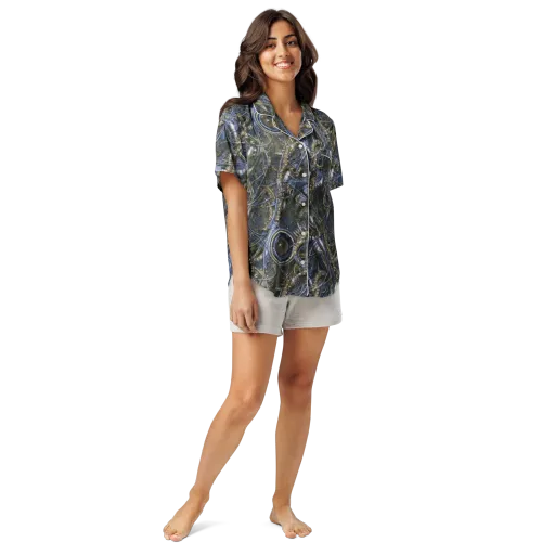 Chrome Shrimp on a Women's Short Sleeve Pajama Top