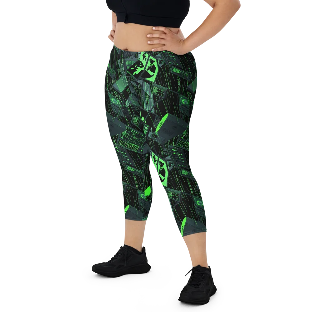Neon Mainframe on Capri Leggings — Front