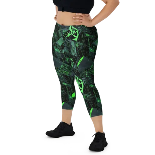 Neon Mainframe on a Capri Leggings