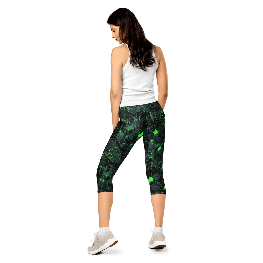 Neon Mainframe on Capri Leggings — Back