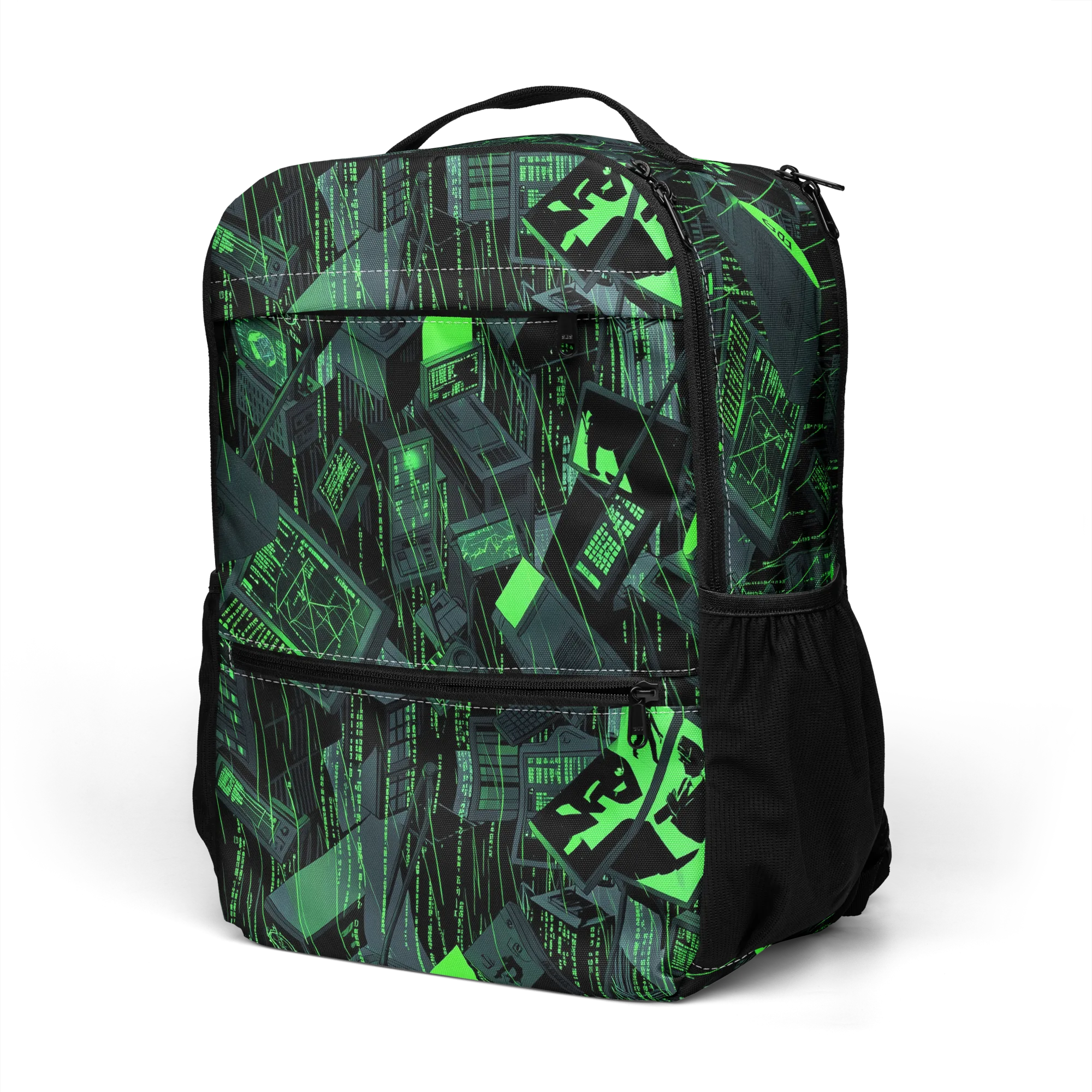 Neon Mainframe on Utility Backpack — Left Front