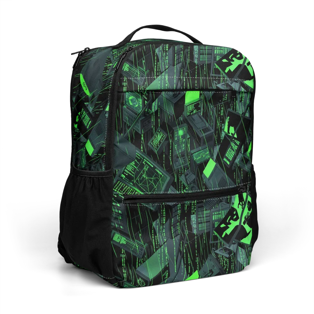 Neon Mainframe on Utility Backpack — Right Front