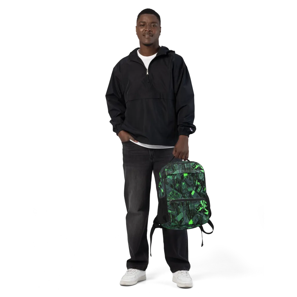 Neon Mainframe on Utility Backpack — Front