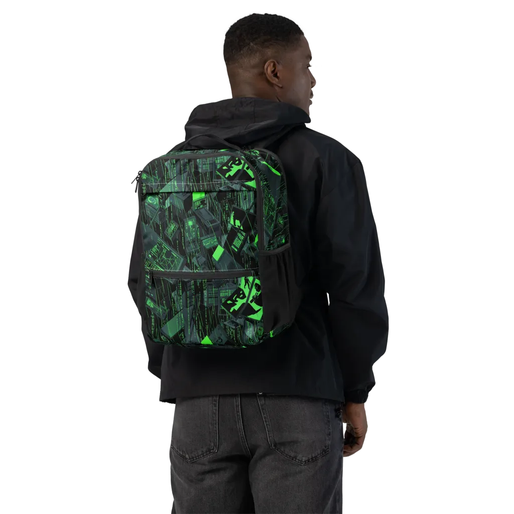 Neon Mainframe on Utility Backpack — Back
