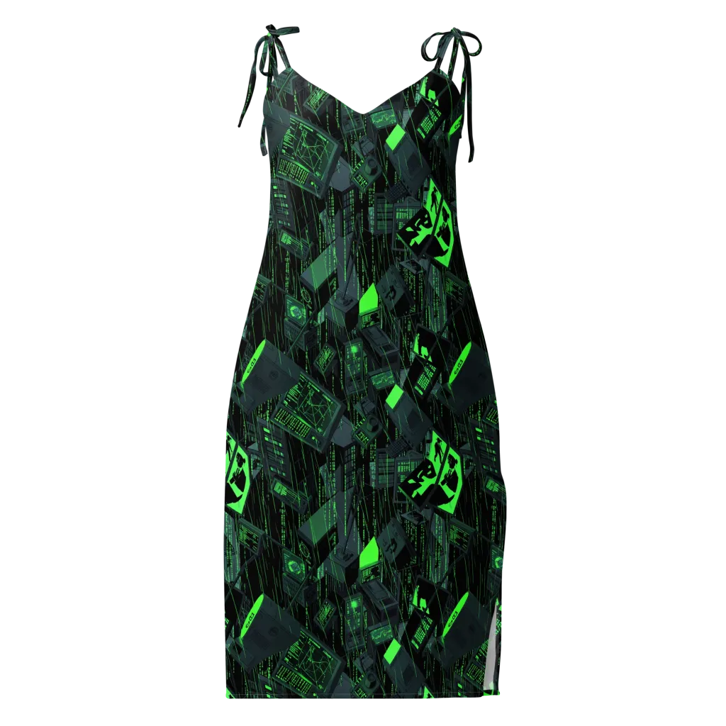 Neon Mainframe on Slip Dress — Front