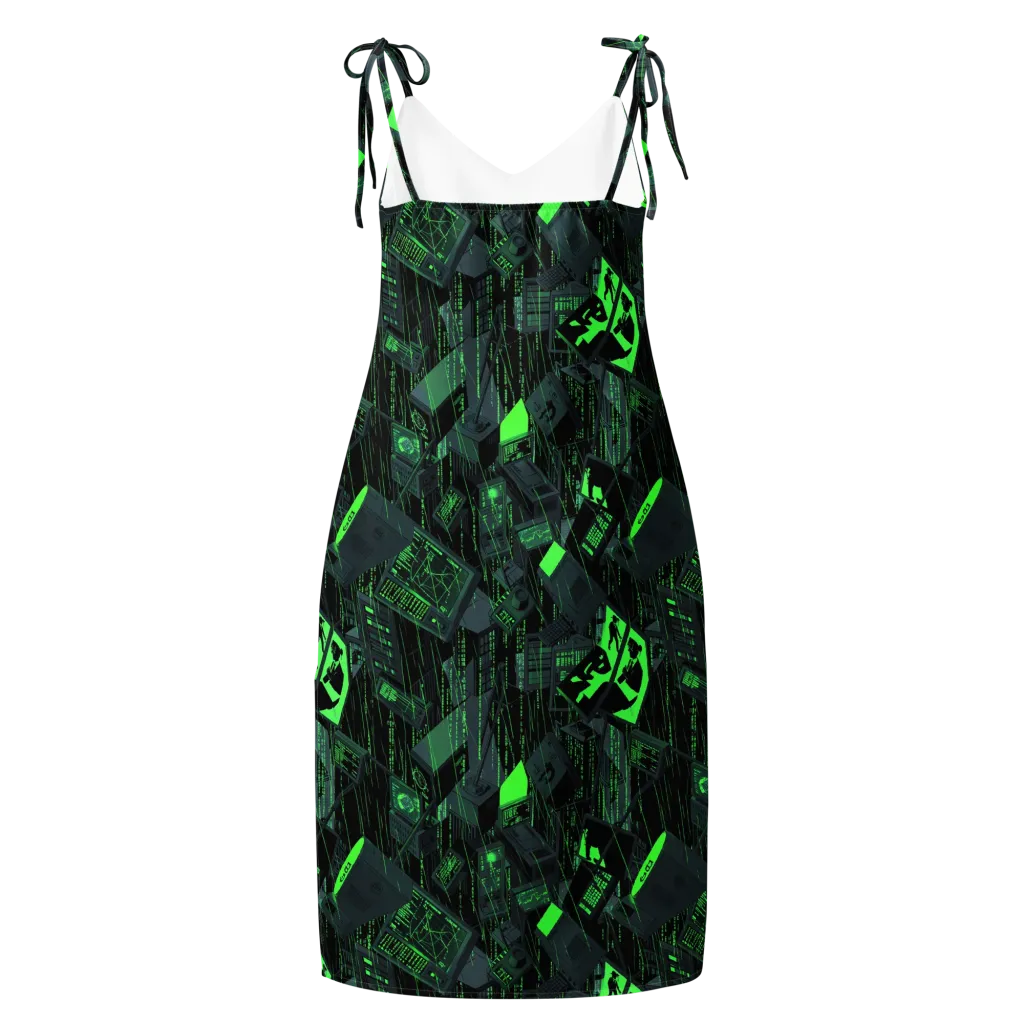 Neon Mainframe on Slip Dress — Back