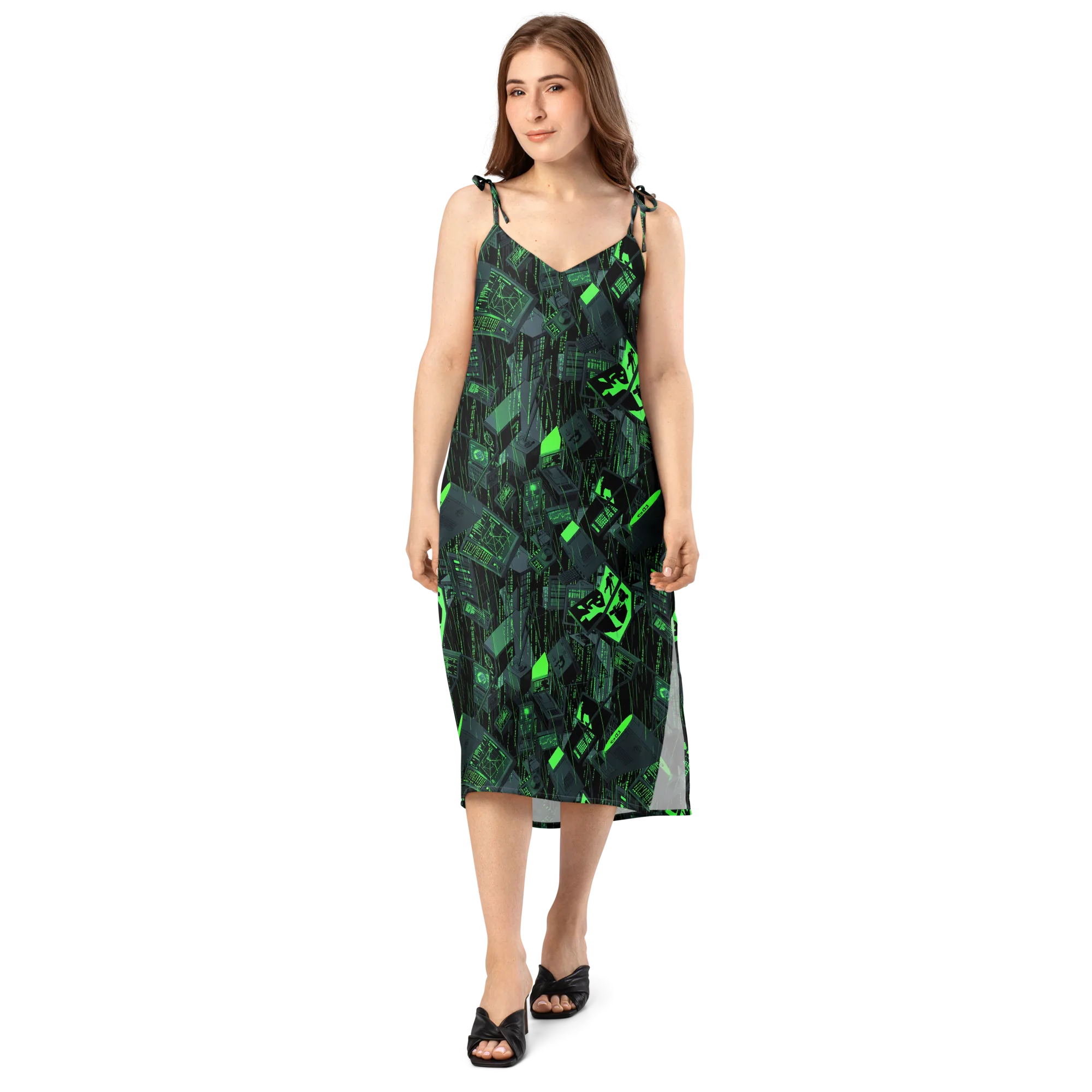 Neon Mainframe on Slip Dress — Front