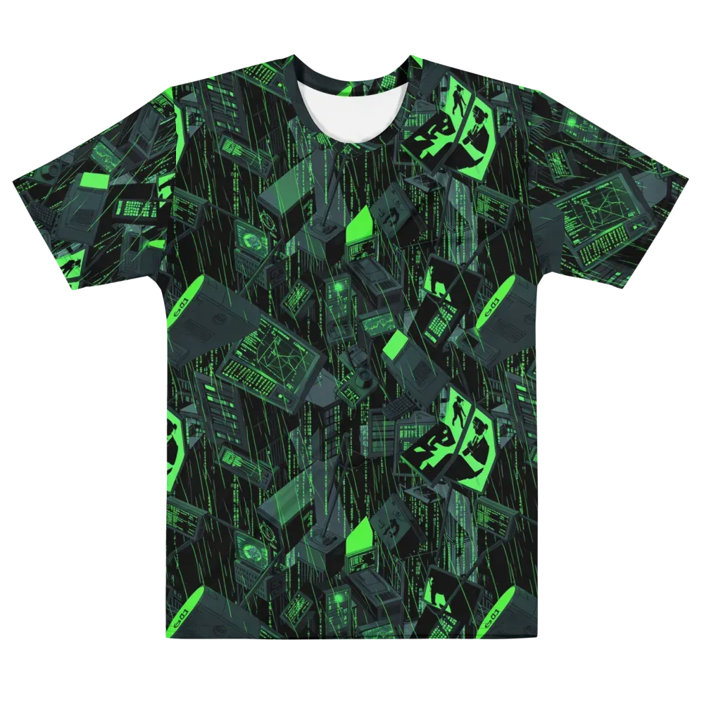 Neon Mainframe on Men's Crew Neck T-Shirt — Front