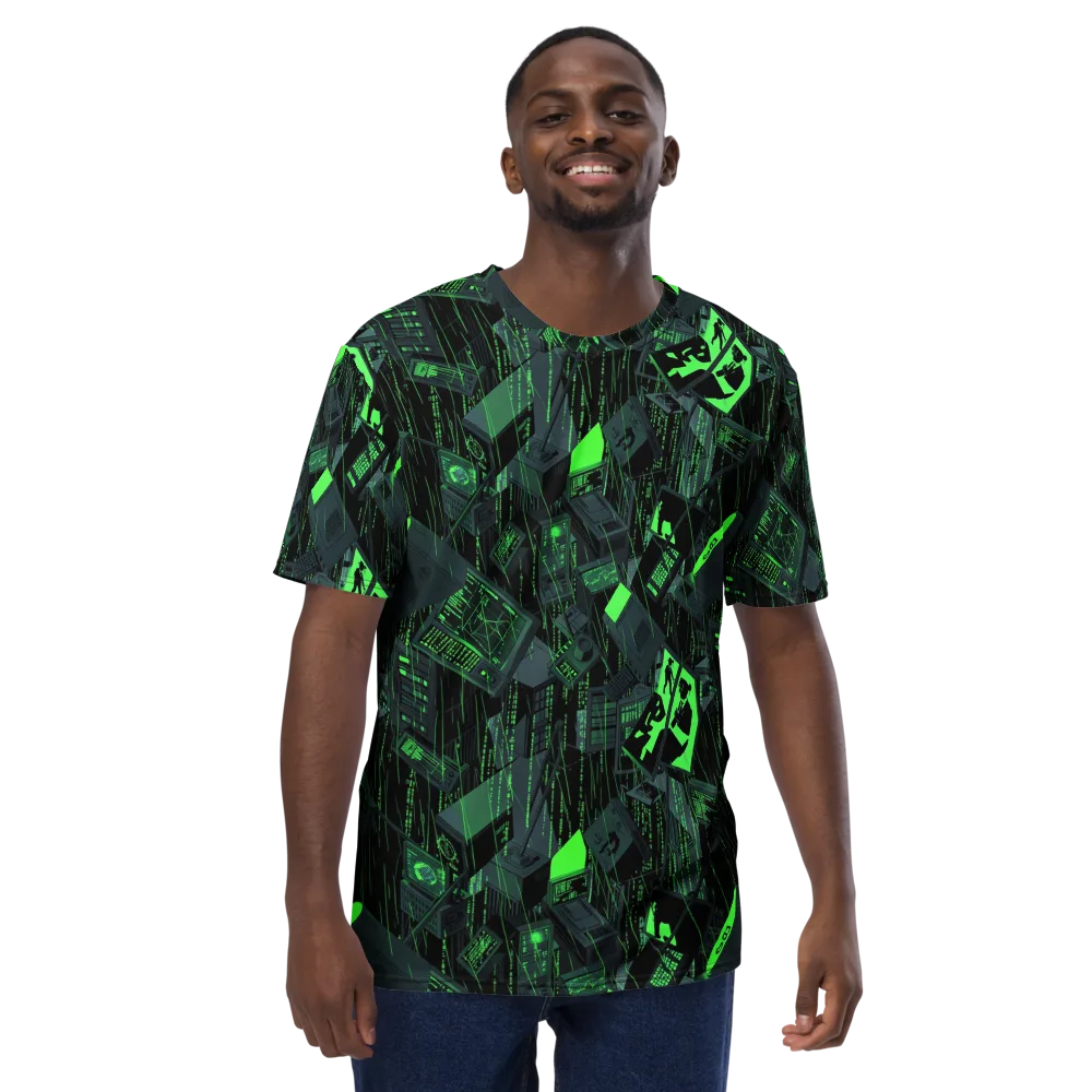 Neon Mainframe on Men's Crew Neck T-Shirt — Front
