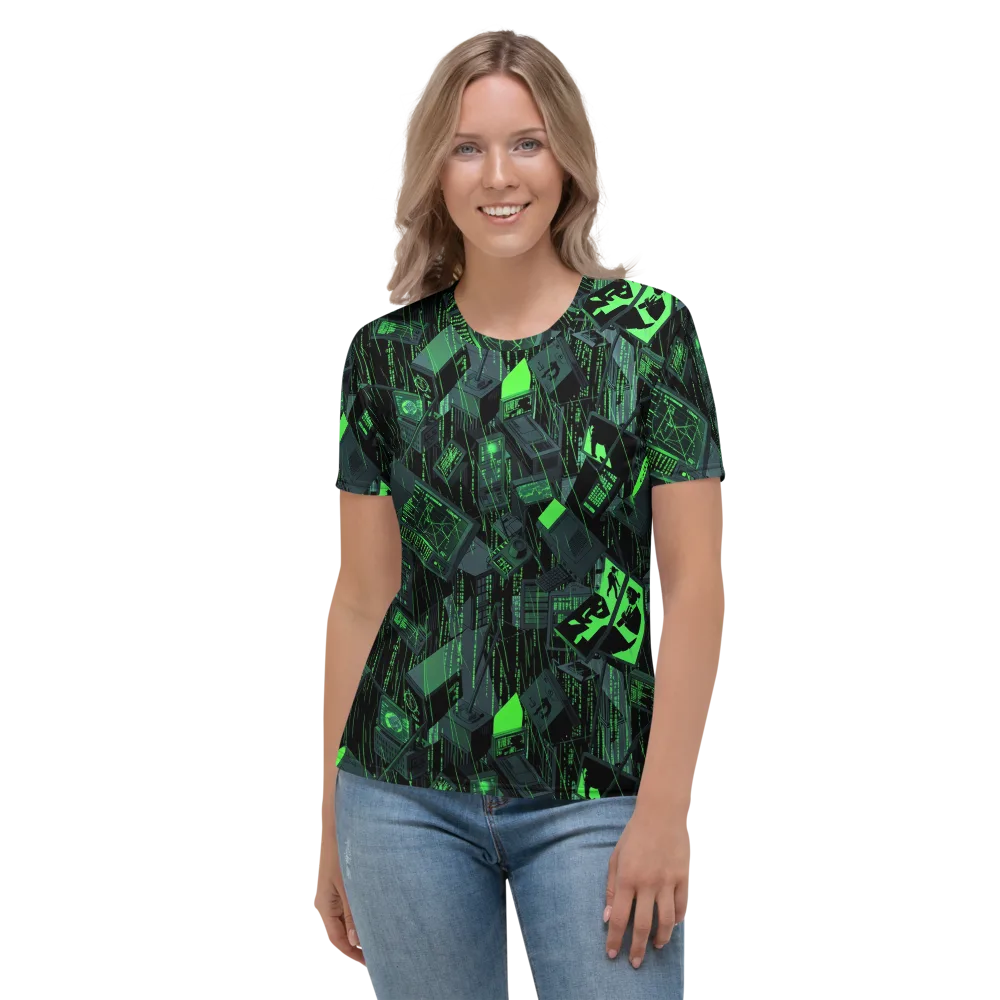 Neon Mainframe on Women's Crew Neck T-Shirt — Front