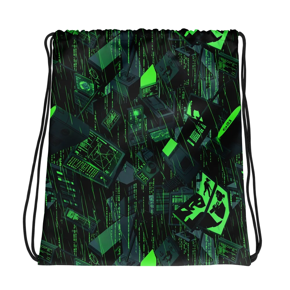 Neon Mainframe on Drawstring Bag — Photo
