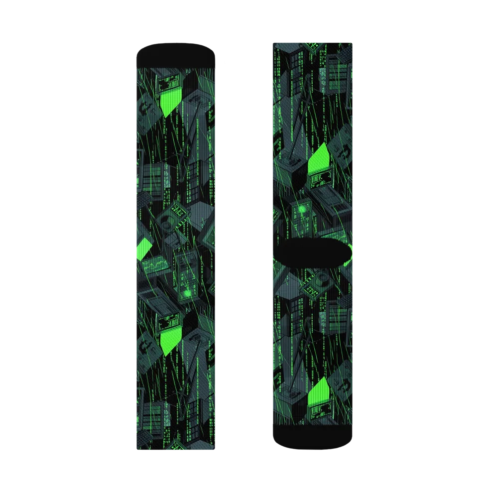 Neon Mainframe on Socks — Left Sock