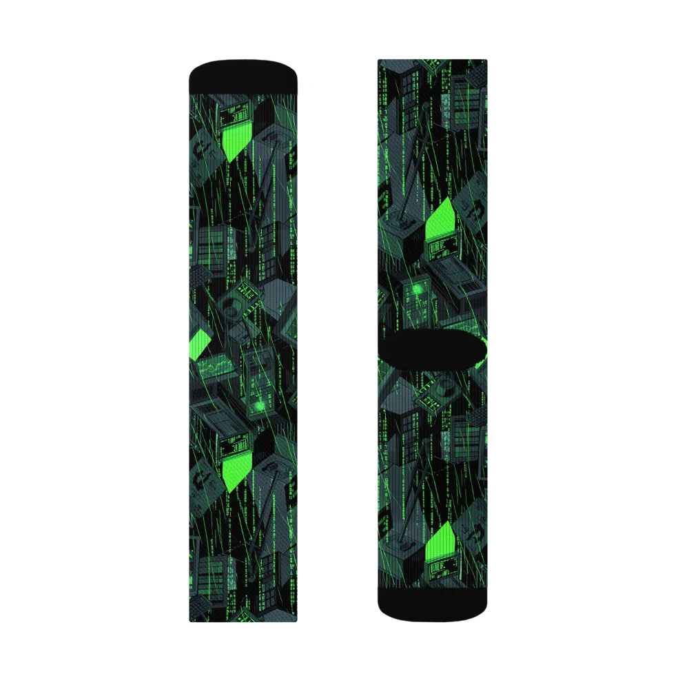 Neon Mainframe on Socks — Right Sock
