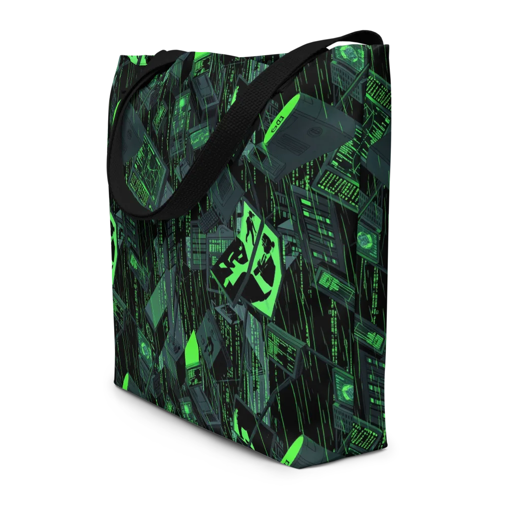 Neon Mainframe on Large Tote Bag W/ Pocket — Front