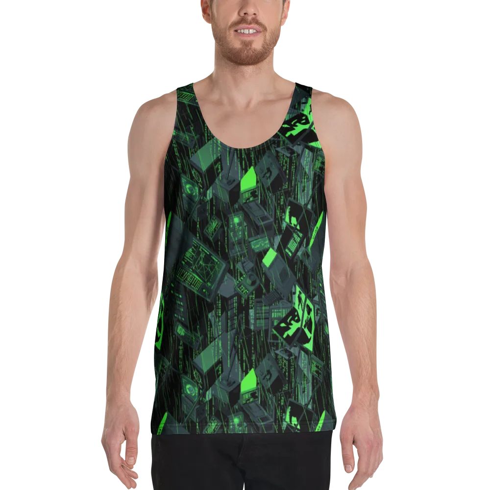 Neon Mainframe on Men's Tank Top — Front