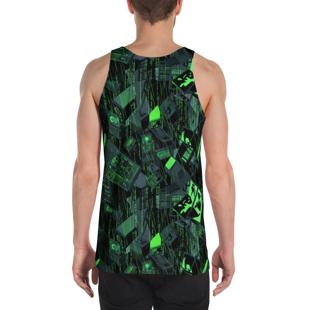 Neon Mainframe on Men's Tank Top — Back