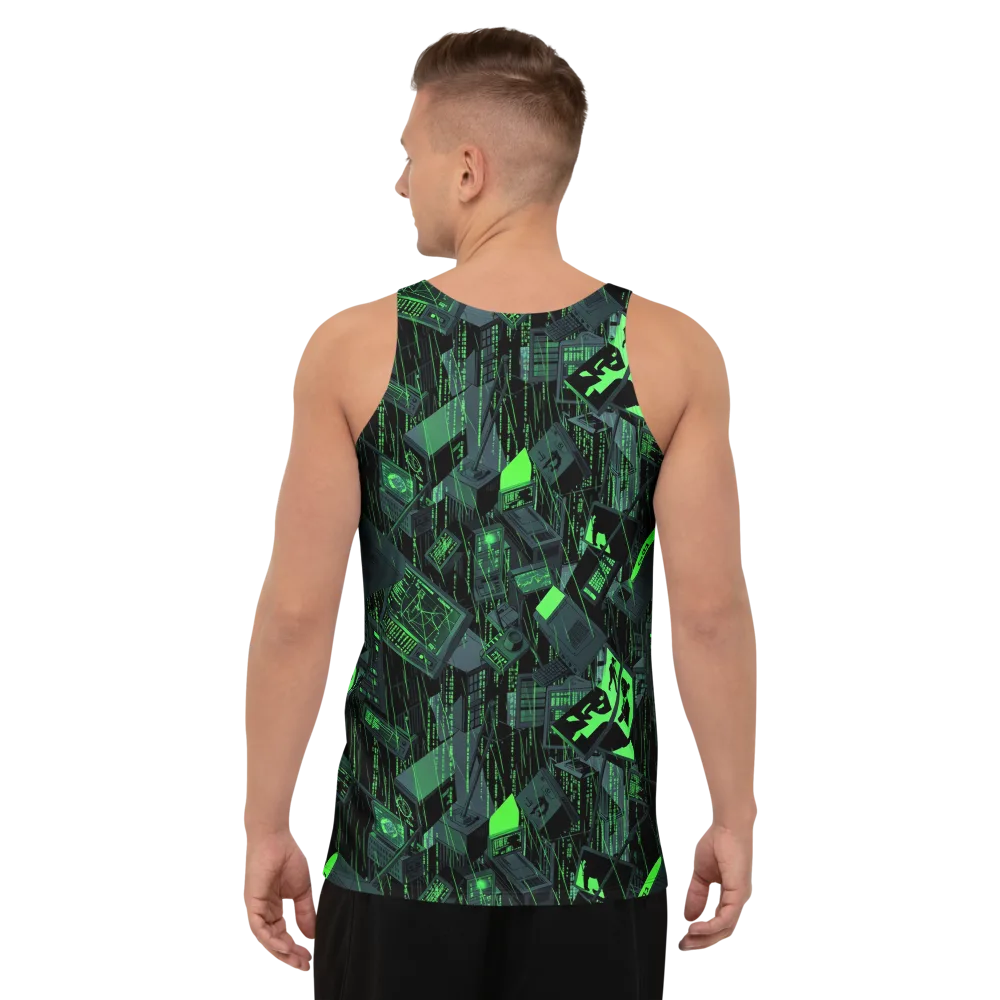 Neon Mainframe on Men's Tank Top — Back