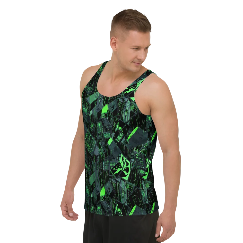 Neon Mainframe on Men's Tank Top — Left Front