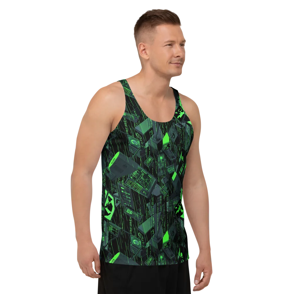 Neon Mainframe on Men's Tank Top — Right Front