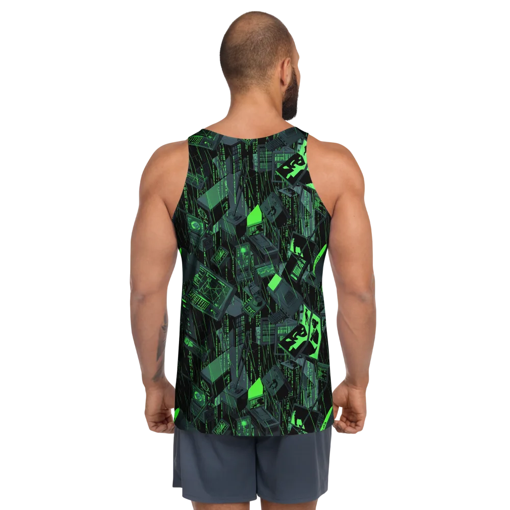 Neon Mainframe on Men's Tank Top — Back