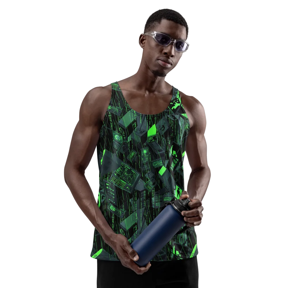 Neon Mainframe on Men's Tank Top — Front