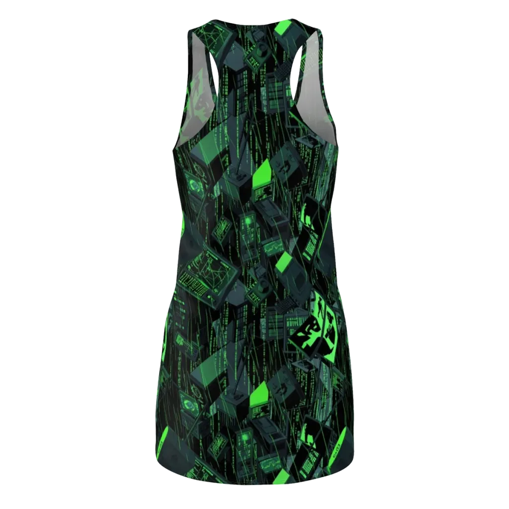 Neon Mainframe on Racerback Dress — Back