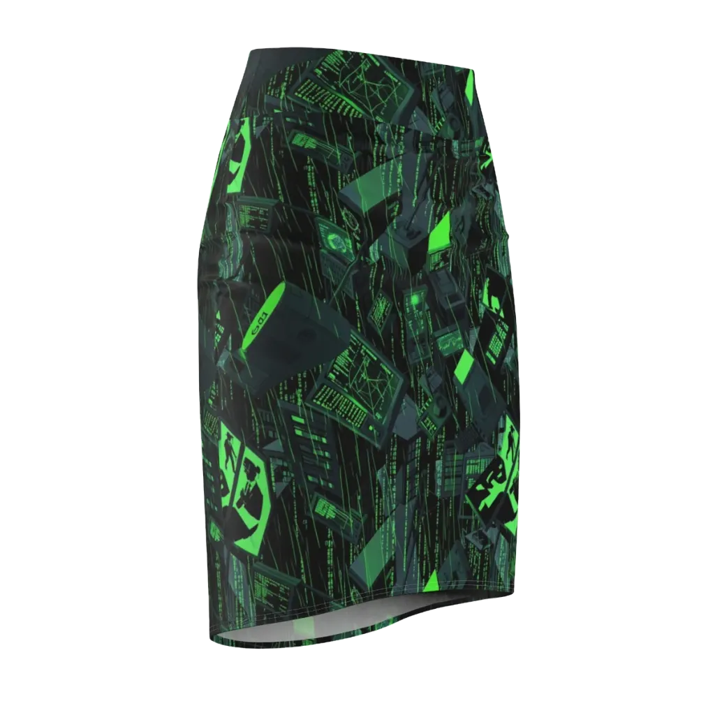 Neon Mainframe on Pencil Skirt — Front Side