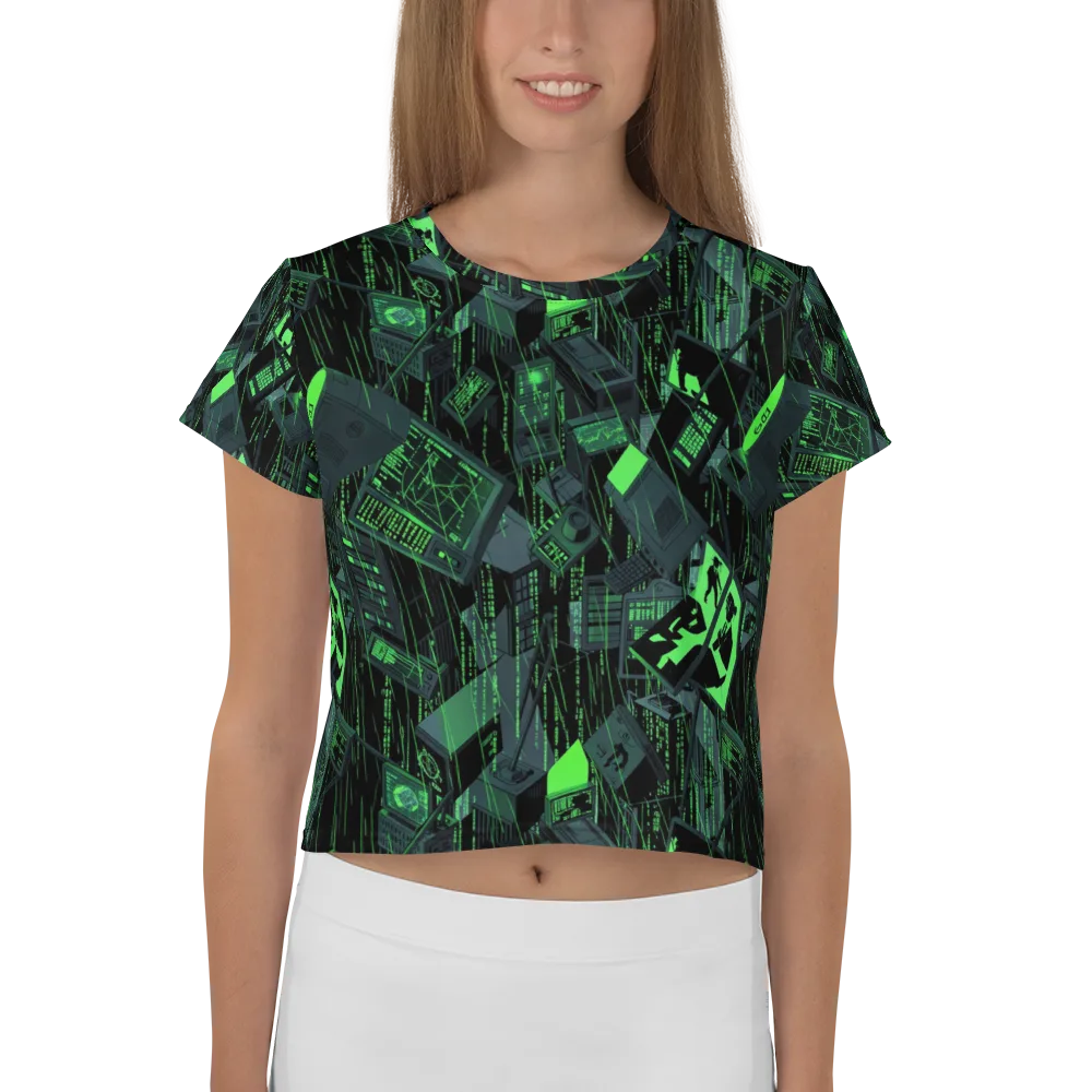 Neon Mainframe on Crop Tee — Front