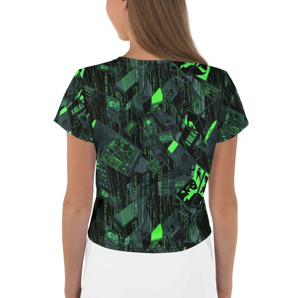 Neon Mainframe on Crop Tee — Back