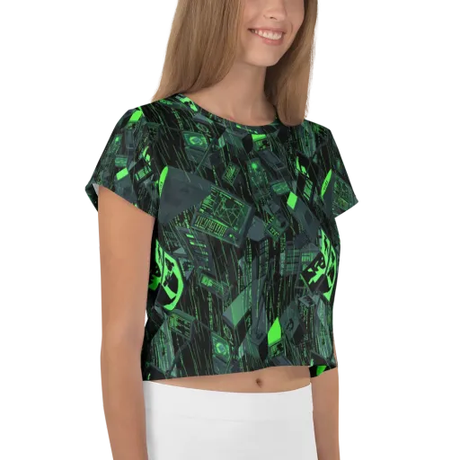 Neon Mainframe on a Crop Tee
