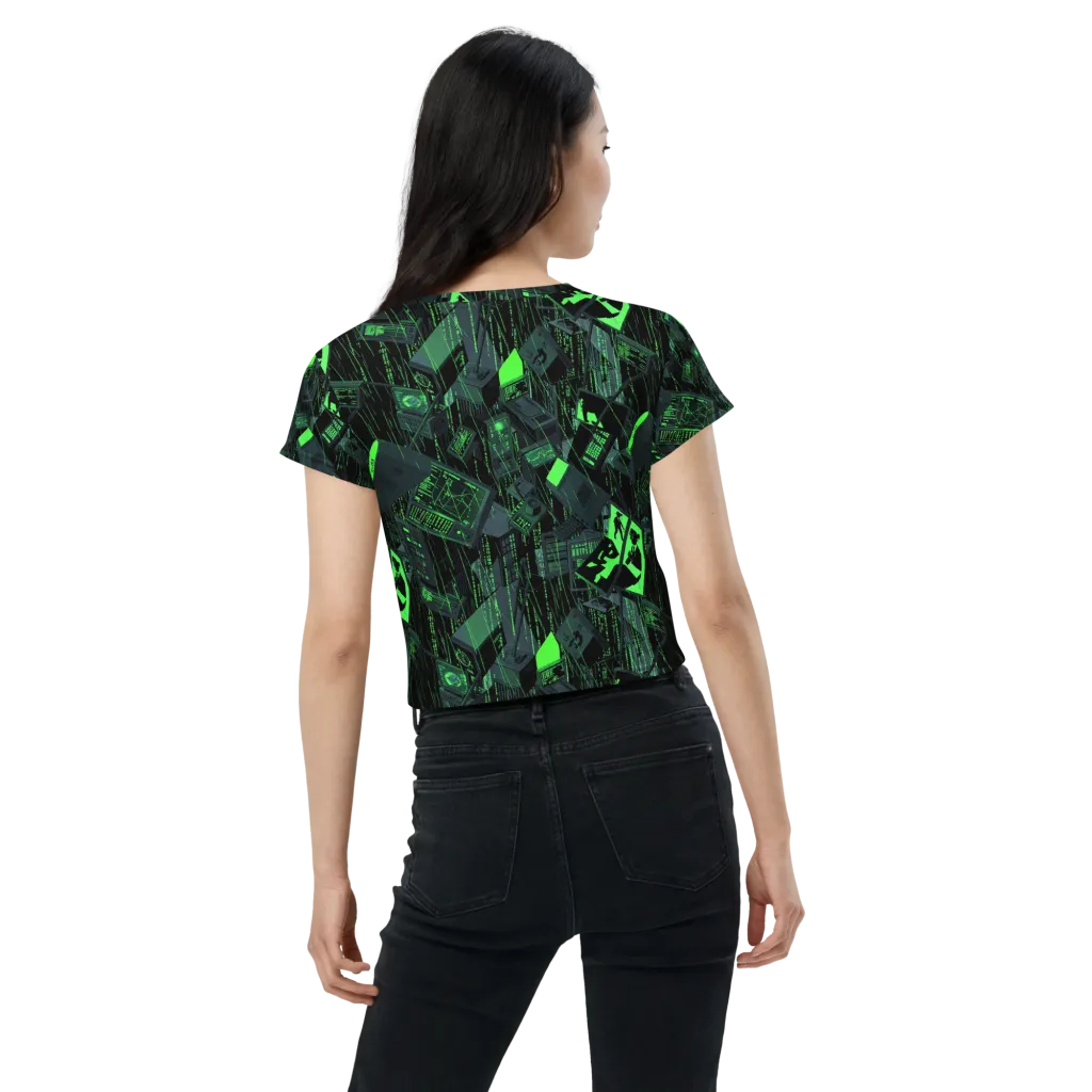 Neon Mainframe on Crop Tee — Back