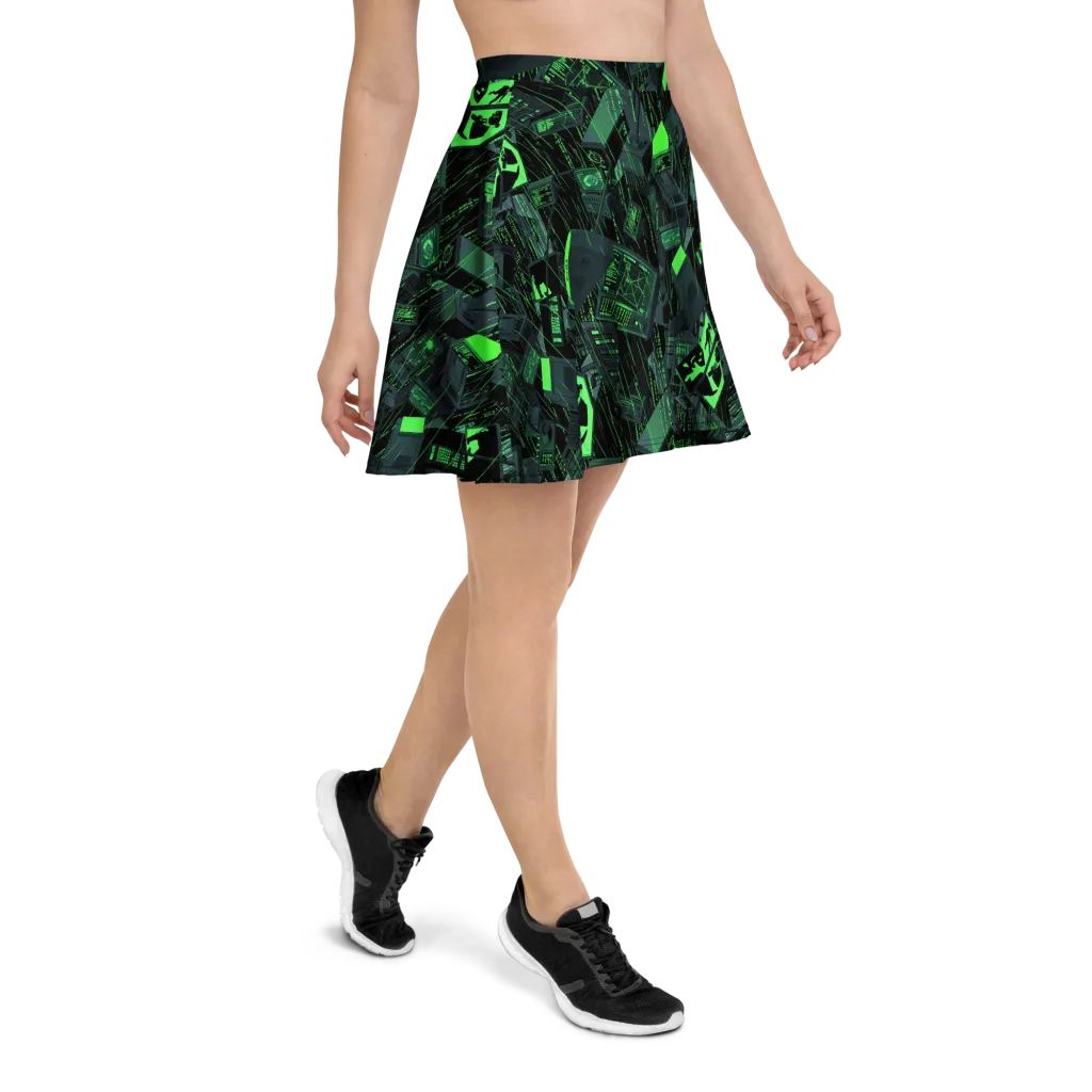 Neon Mainframe on Skater Skirt — Right