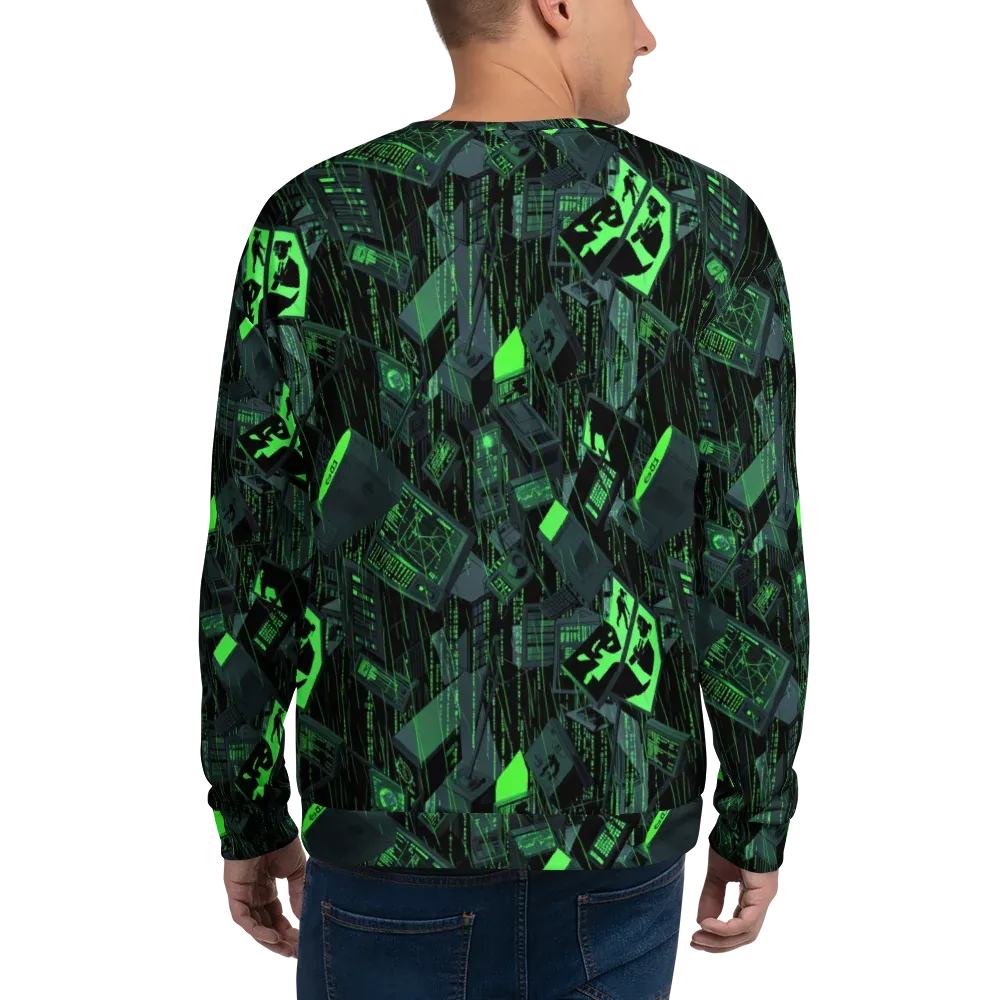 Neon Mainframe on Sweatshirt — Back
