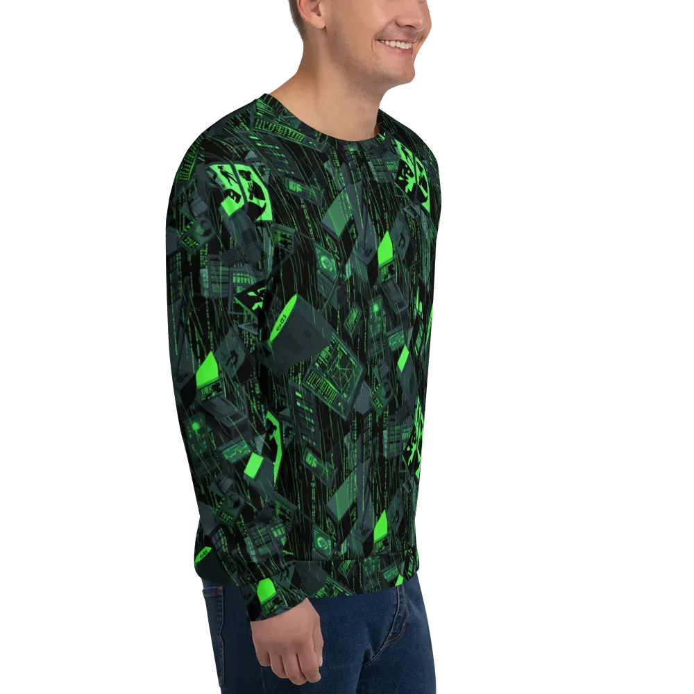 Neon Mainframe on Sweatshirt — Right Front