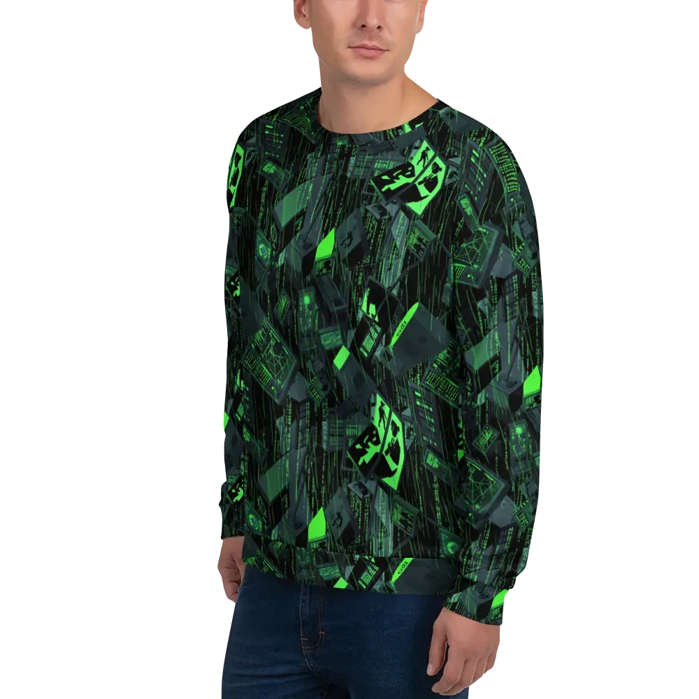 Neon Mainframe on Sweatshirt — Left Front
