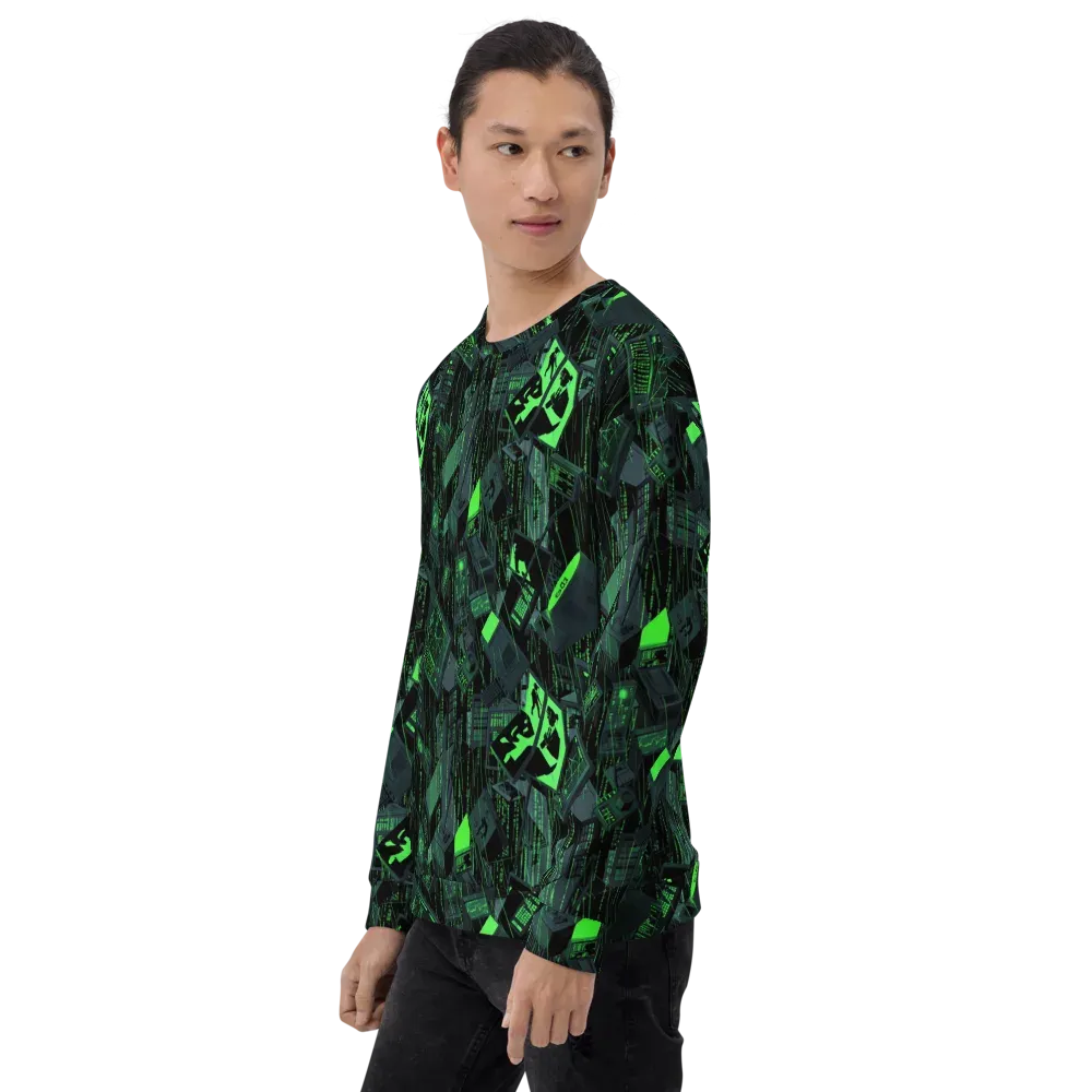 Neon Mainframe on Sweatshirt — Left Front