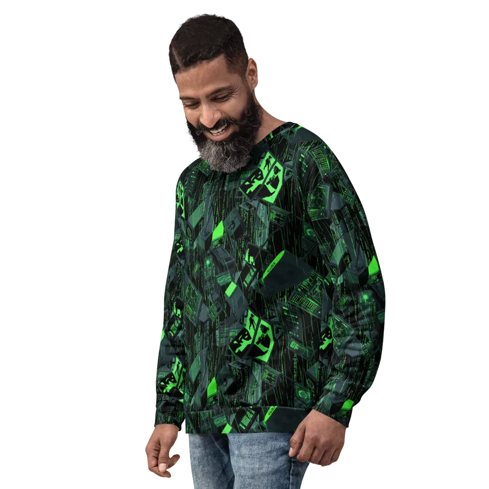 Neon Mainframe on Sweatshirt — Left Front