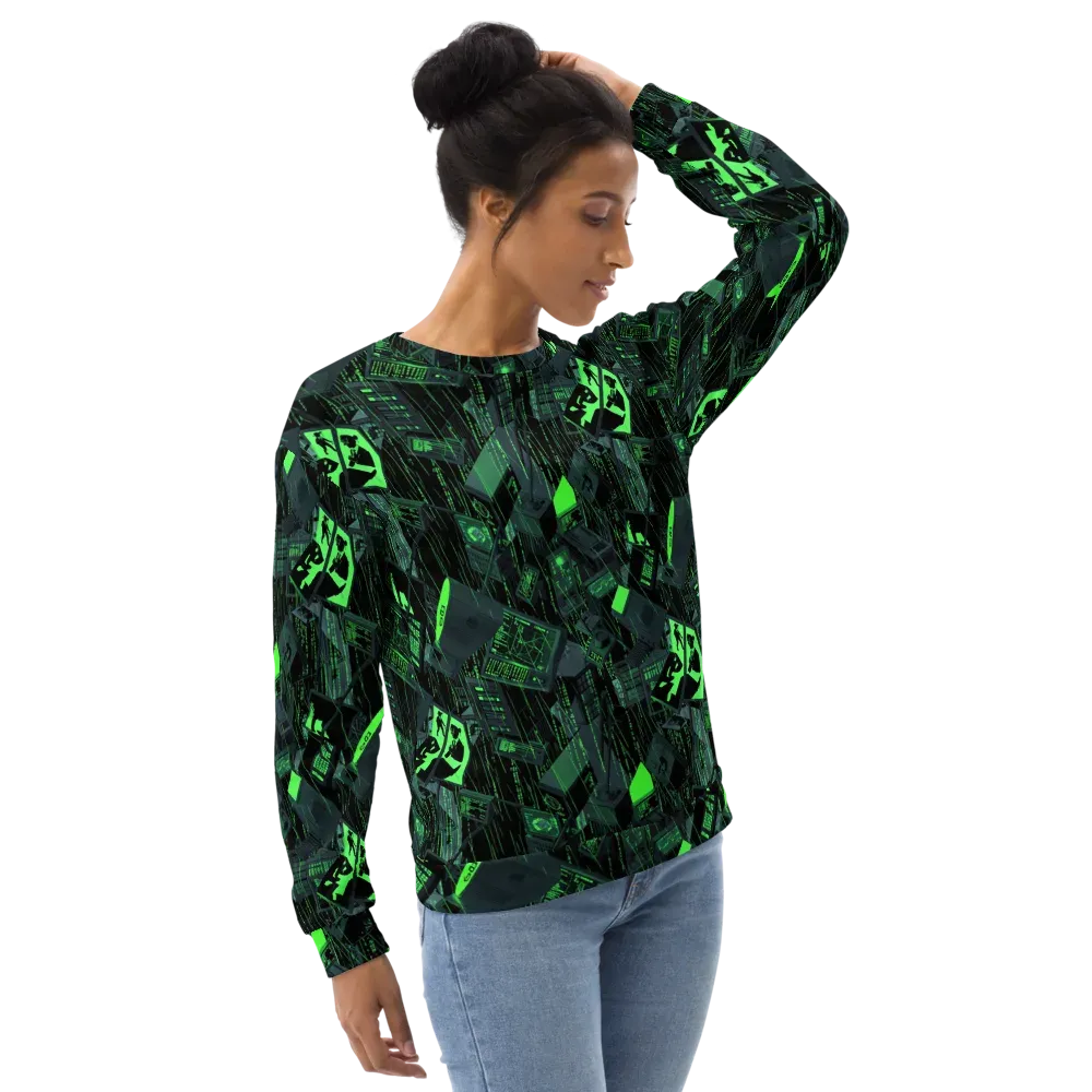 Neon Mainframe on Sweatshirt — Right Front