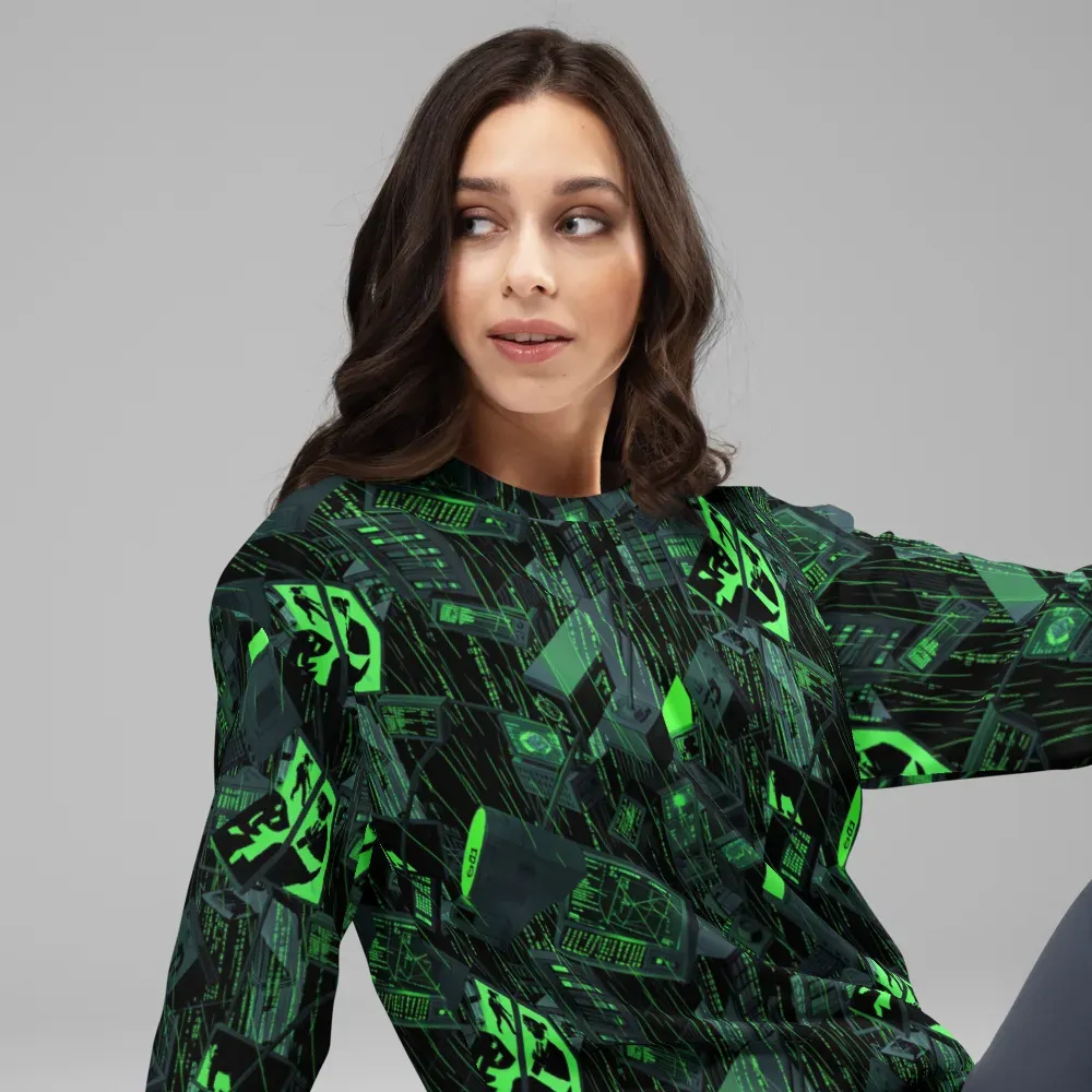 Neon Mainframe on Sweatshirt — Right Front