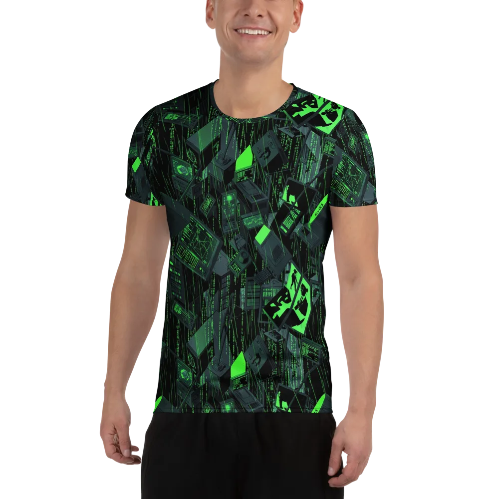 Neon Mainframe on Men's Athletic T-Shirt — Front