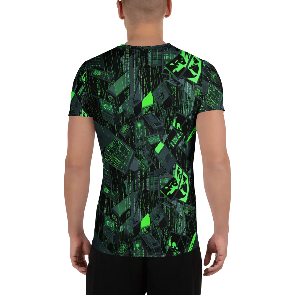 Neon Mainframe on Men's Athletic T-Shirt — Back
