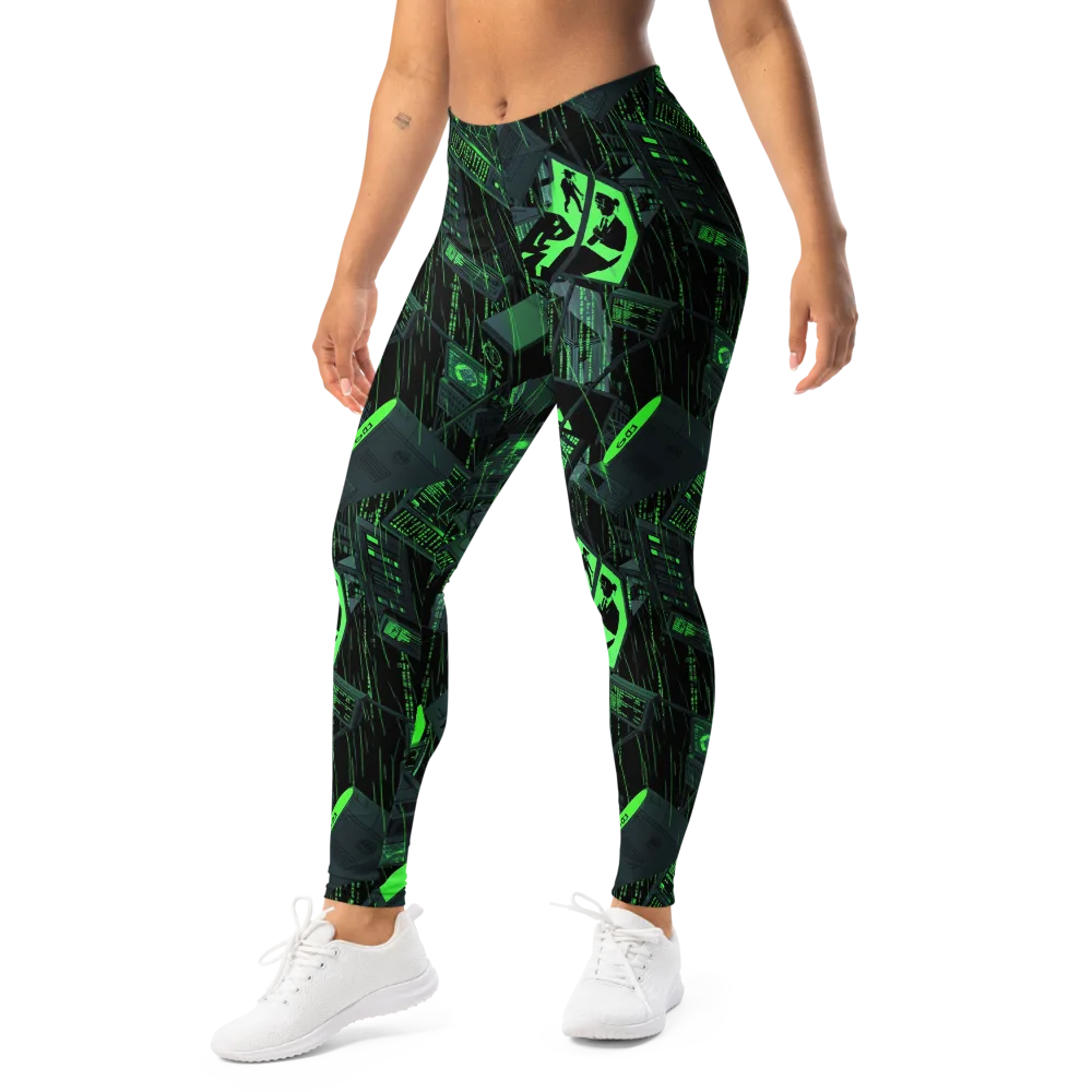 Neon Mainframe on Leggings — Left Front